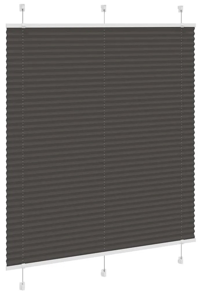 Preto Plissada Cega 115x150 cm Largura Tecido 114,4cm Poliéster