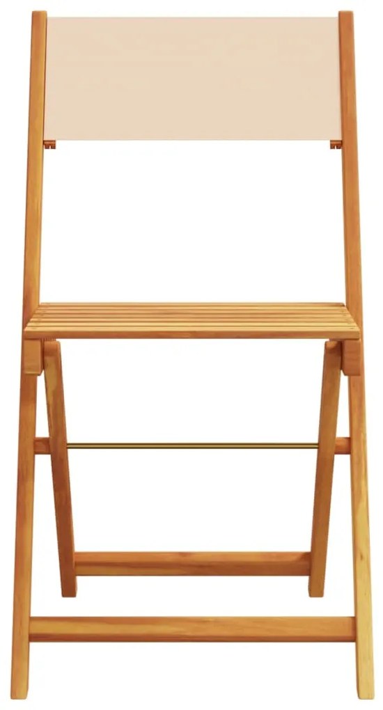 Cadeiras de bistrô 2 pcs madeira de acácia maciça/tecido bege