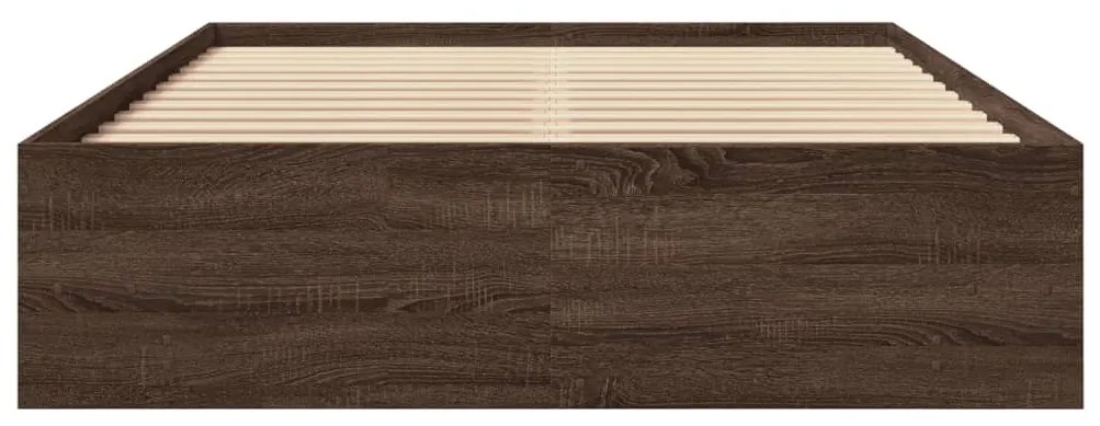 Estrutura de cama 135x190cm derivados madeira carvalho castanho