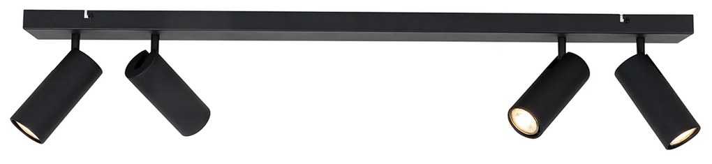 Foco de teto inteligente preto 4 luzes ajustáveis Inclui 4 Wifi GU10 50mm - Renna
