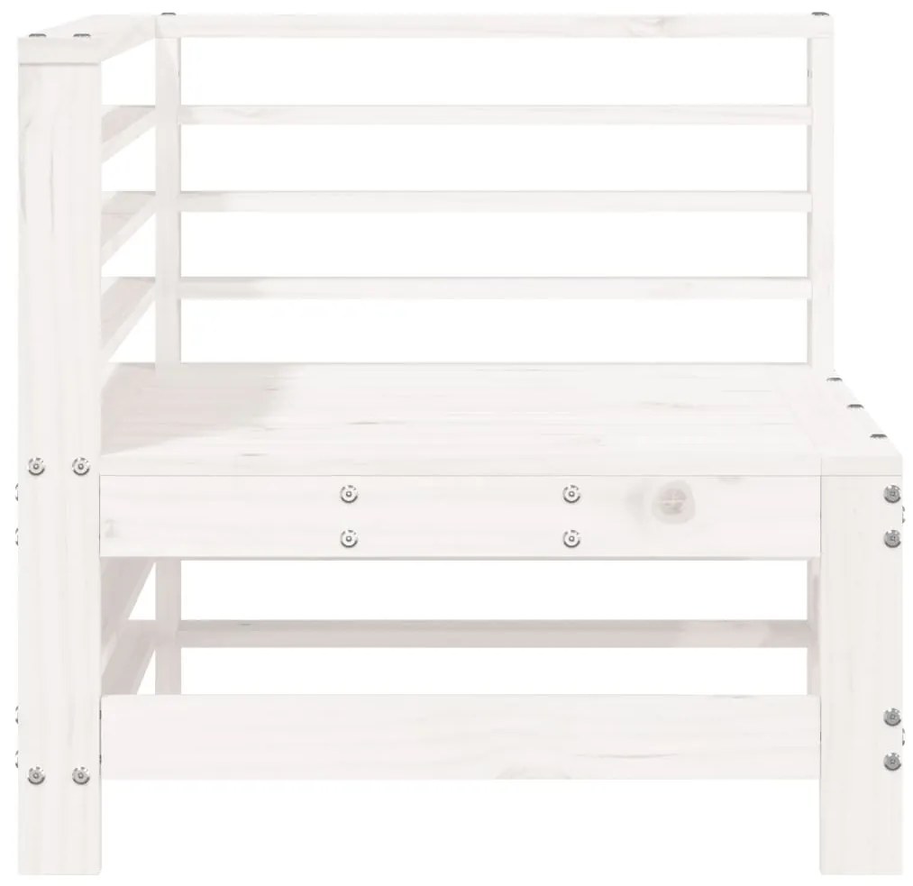 Sofás de canto para jardim 2 pcs madeira de pinho maciça branco