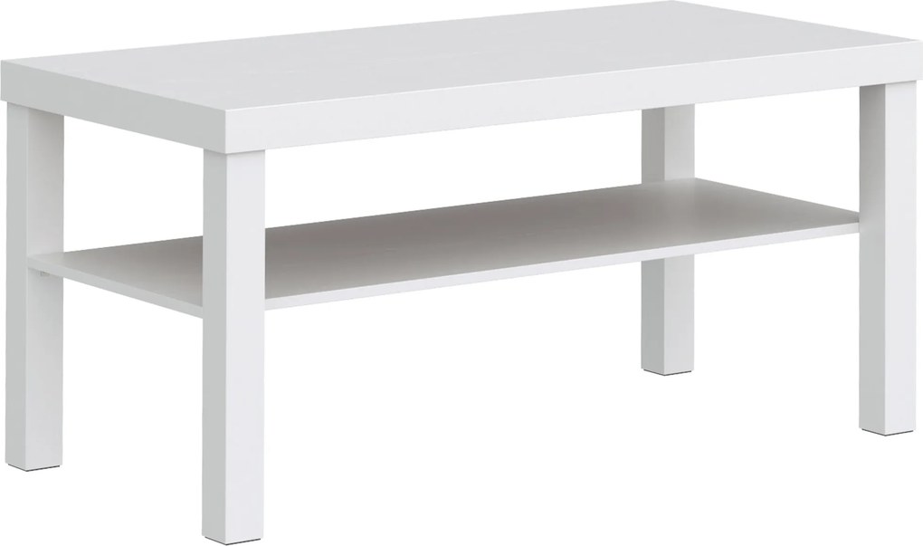 HOMCOM Mesa de Centro Mesa de Café para Sala com Prateleira Aberta Tampo Grosso para Sala Escritório 90x45x44,5 cm Branco | Aosom Portugal