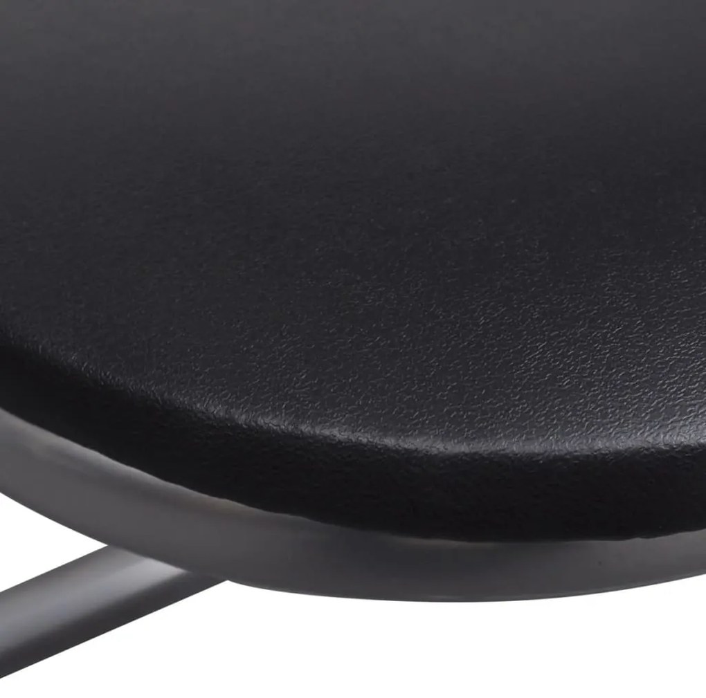 Cadeiras de jantar dobráveis 6 pcs couro artificial e aço preto