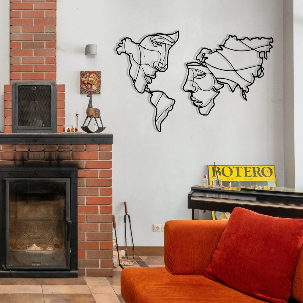 Acessório Decorativo de Parede Suret Two – Preto – 100 x 64 cm