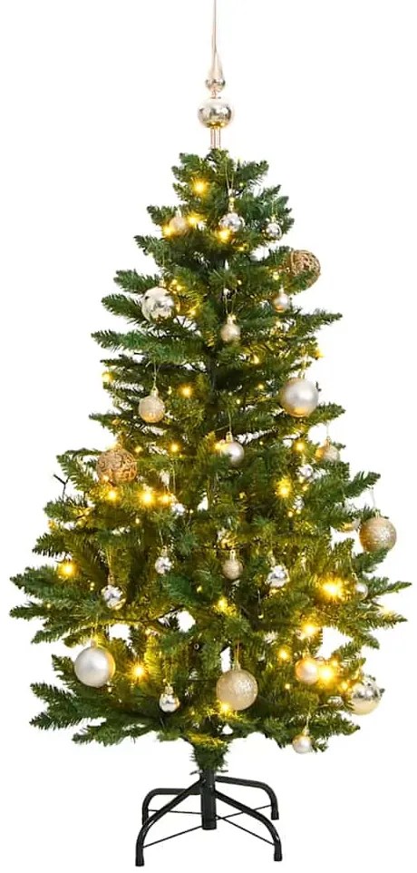 vidaXL Árvore Natal artificial articulada 150 luzes LED e bolas 120 cm