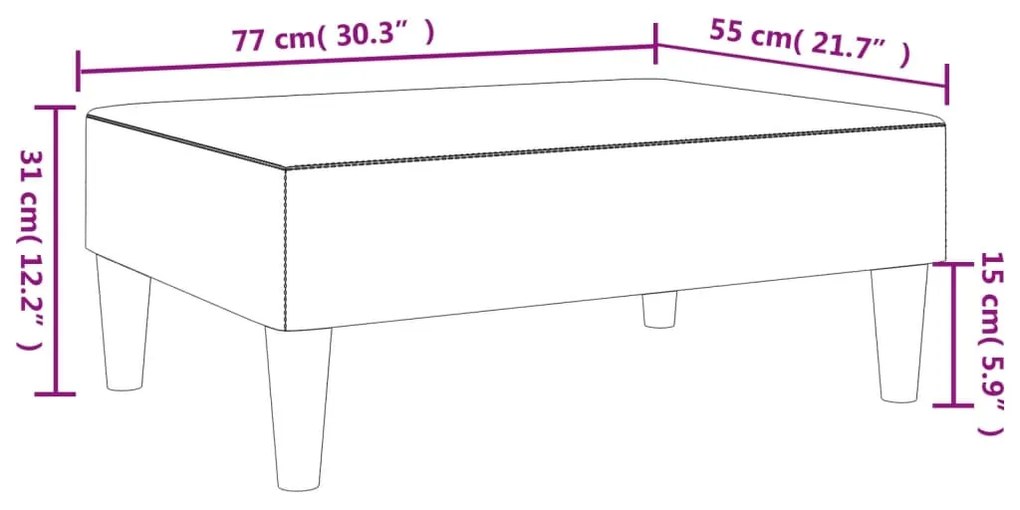 Apoio de pés 77x55x31 cm tecido cinzento-escuro