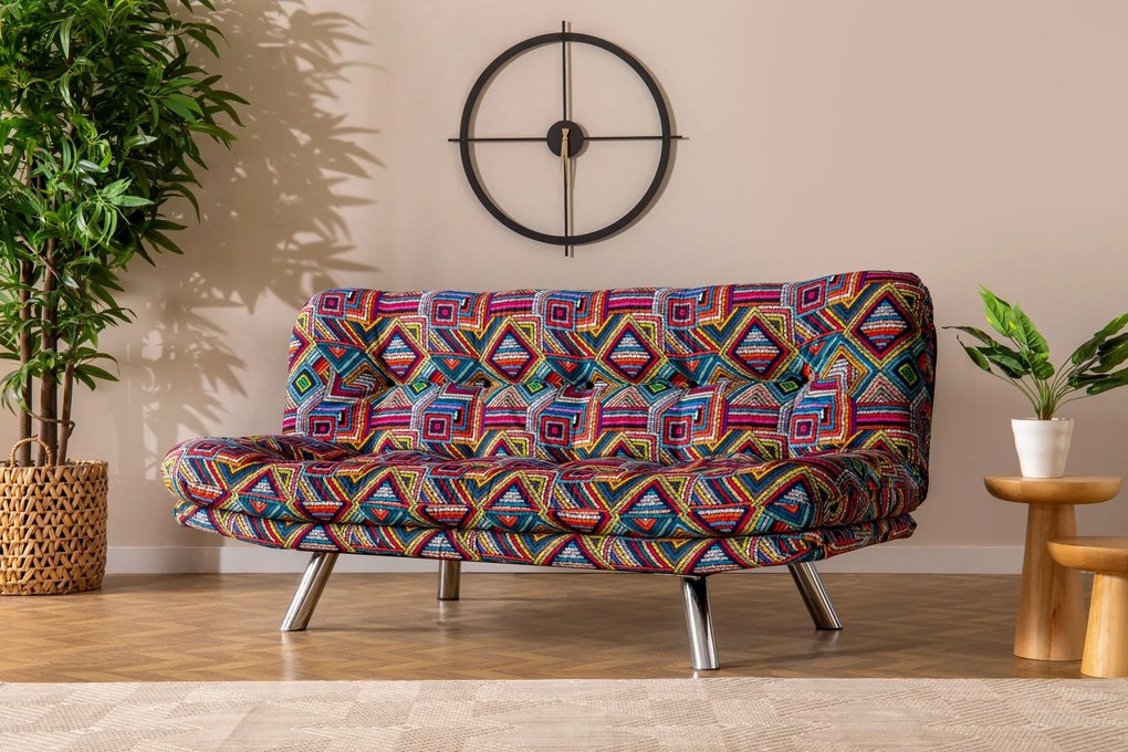 Sofá-Cama de 3 Lugares Misa – Multicolor – 52x175x40 cm