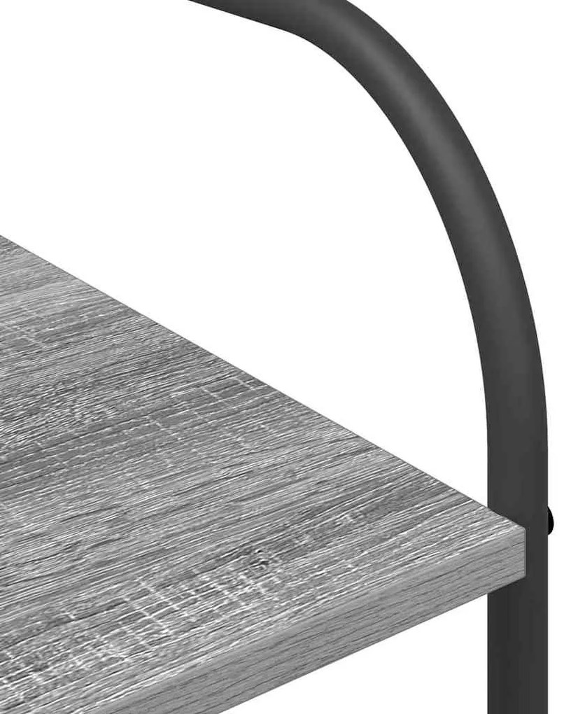 Cabideiro com Prateleiras Cinzento Sonoma 120x44x160 cm Madeira de Eng