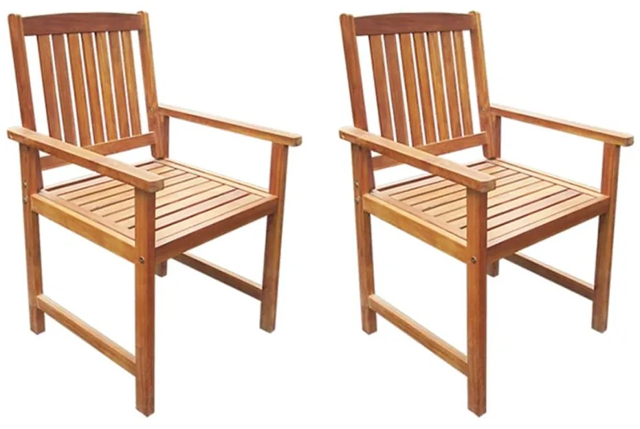 vidaXL Cadeiras de jardim 2 pcs madeira acácia maciça castanho