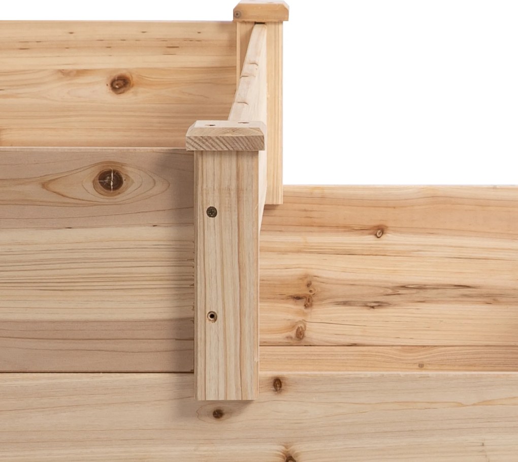 Caixa de Plantação de Madeira Caixa de Plantio de Jardim com 3 Níveis Desenho de Escada para Cultivos 120x120x56 cm Madeira