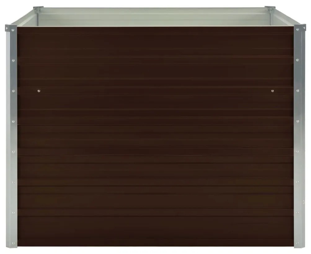 Canteiro jardim elevado 100x100x77cm aço galvanizado castanho
