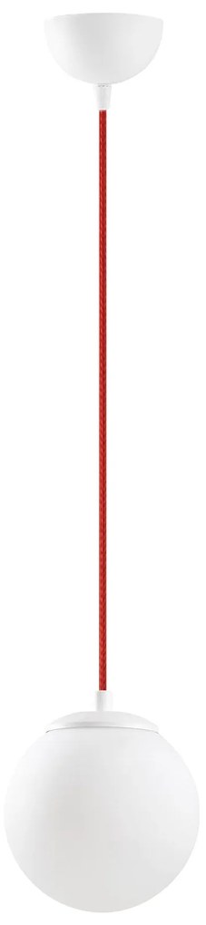 Candeeiro de Teto Efe – Branco e Vermelho – 15 x 15 cm