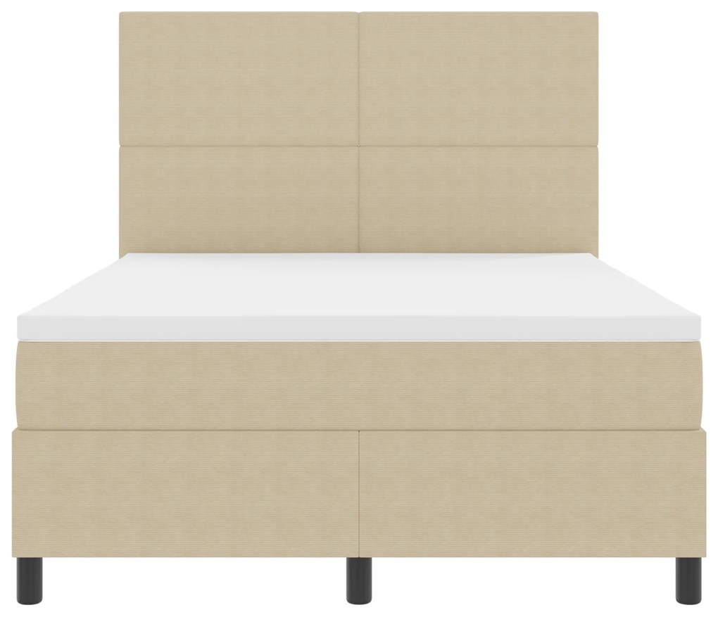 Cama Box Spring com Colchão Verde Claro Cinza 140x200 cm Tecido de Cor