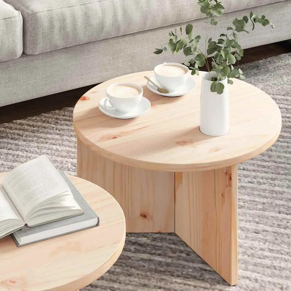 Conjunto de Mesas de Café 2 pcs Natural 49 x 49 x 28 cm