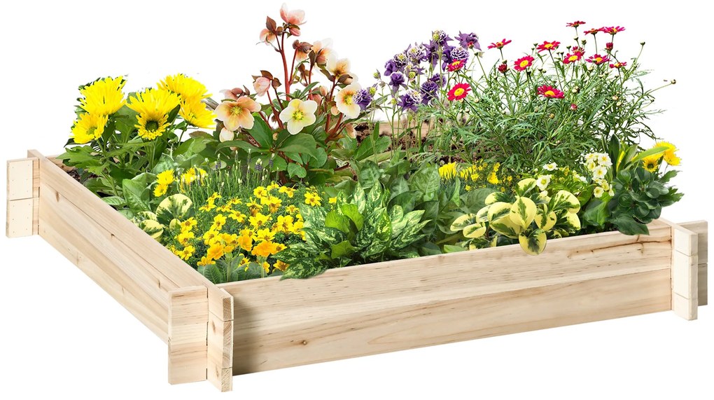 Caixa de Cultivo Quadrada em Madeira sem Fundo – TerreCarré – Natural