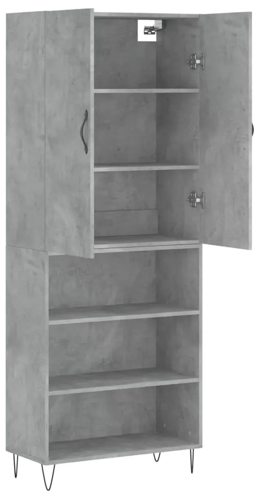 Armário alto 69,5x34x180 cm derivados de madeira cinza cimento
