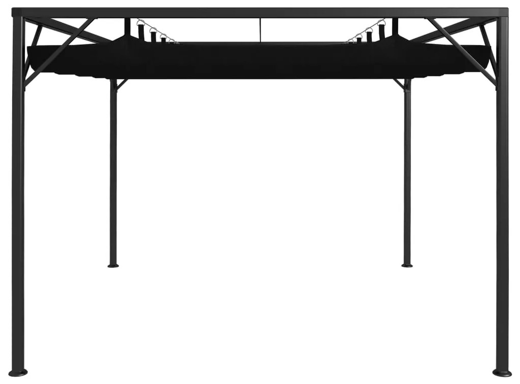 Gazebo de jardim com toldo retrátil 3x3 m antracite