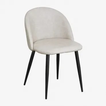 Cadeira De Jantar Estofada Em Couro Sintético Kana Toupeira Claro & Negro - Sklum