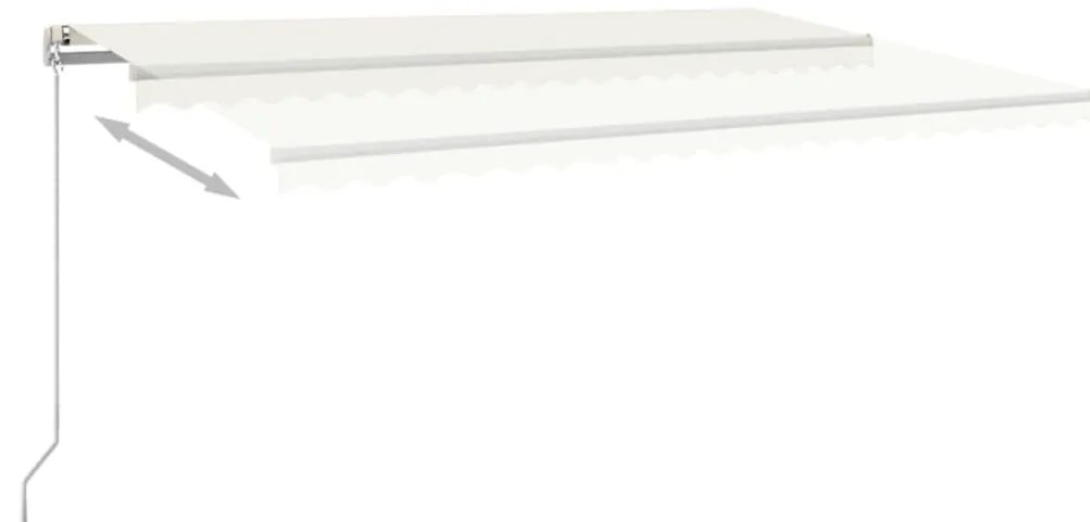 Toldo retrátil manual 500x300 cm cor creme