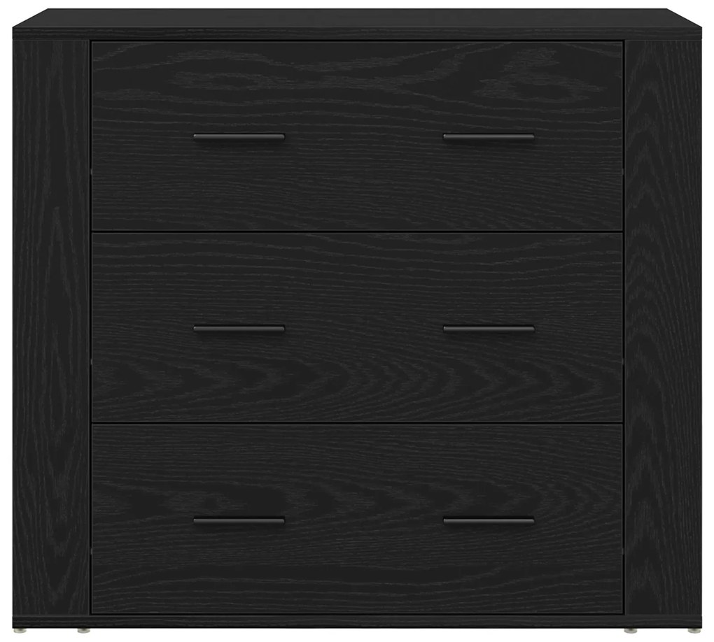 Buffets 2 pcs Carvalho Preto Madeira Engenheirada