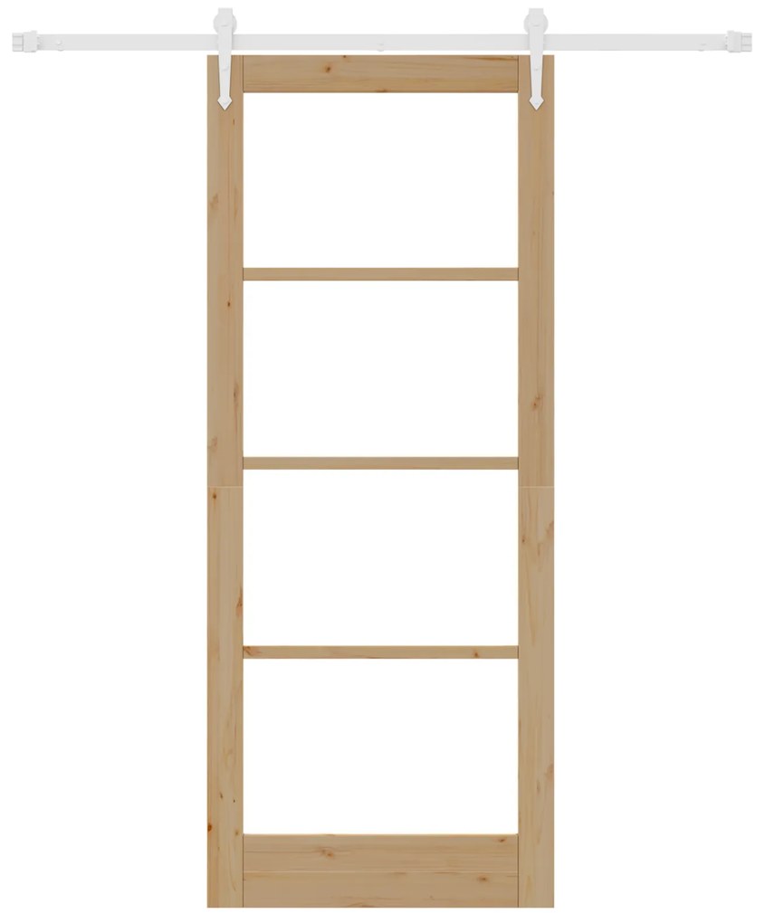 Conjunto de Porta Deslizante vidaXL com Hardware 86x211 cm Madeira Sól