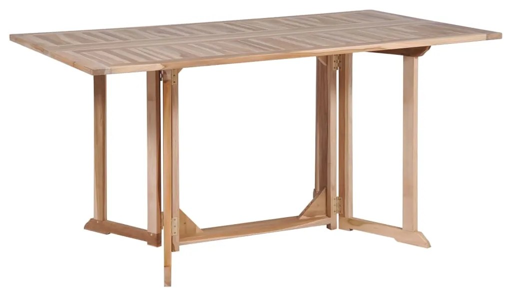 7 pcs conjunto jantar dobrável p/ exterior madeira teca maciça