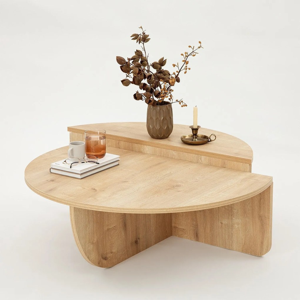 Mesa de Centro "Podium" – Carvalho Safira - 90x60x30 cm – Design Moder