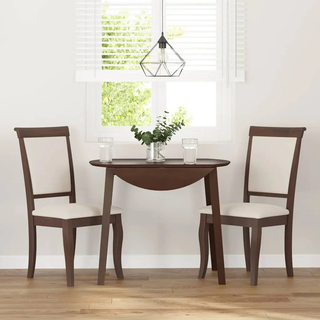 Cadeiras de jantar com almofadões 2 pcs madeira maciça castanho