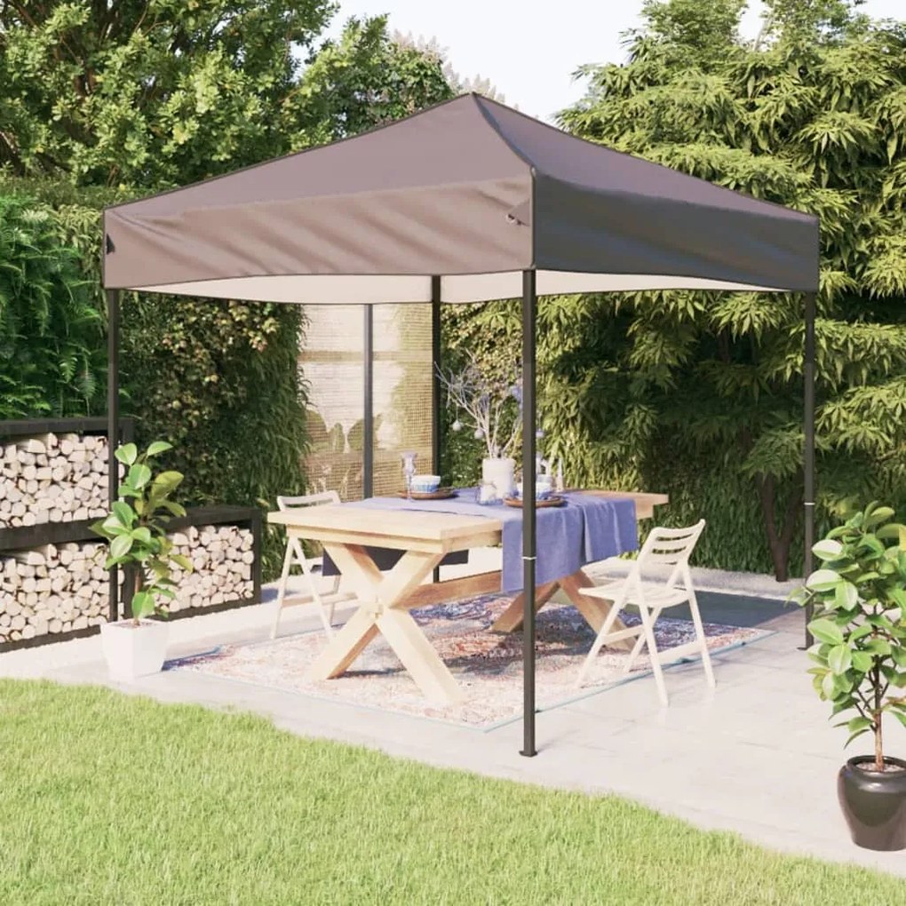 Tenda para festas dobrável 2x2 m cinzento-acastanhado