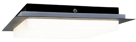 Candeeiro de teto moderno preto quadrado com LED IP44 - Lys Moderno