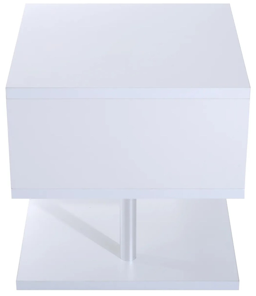 Mesa Auxiliar Madeira Branco 50 x 50 x 50 cm