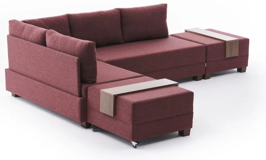 Sofá-Cama de Canto Fly – Vermelho Claret – 210x80x280 cm