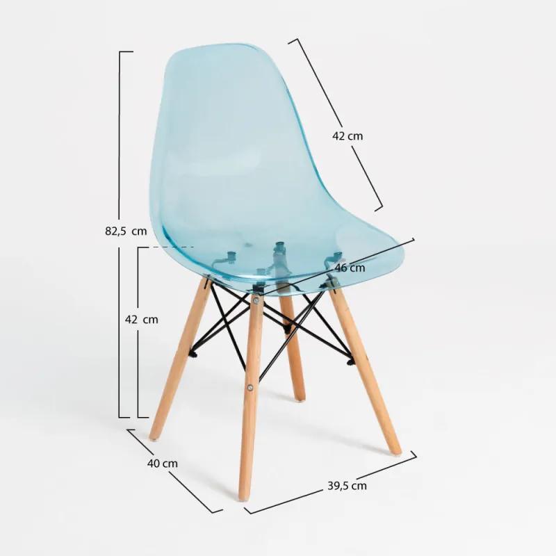 Cadeira Tower Transparente - Azul