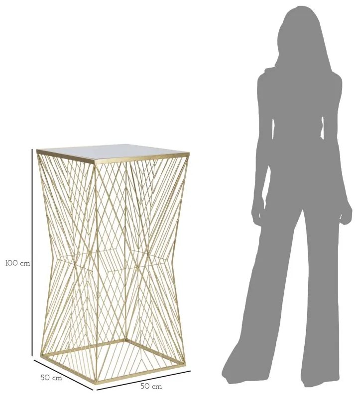 MESA DE APOIO 50X50X100 CM DOURADO