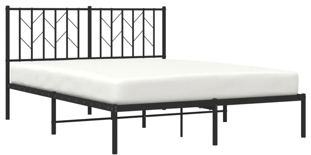 Estrutura de cama com cabeceira 140x200 cm metal preto