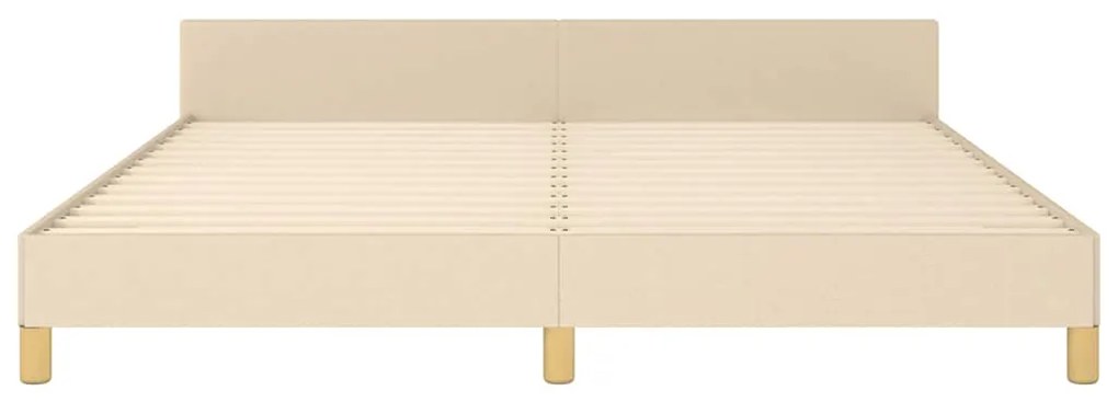 Estrutura de cama sem colchão 160x200 cm tecido cor creme