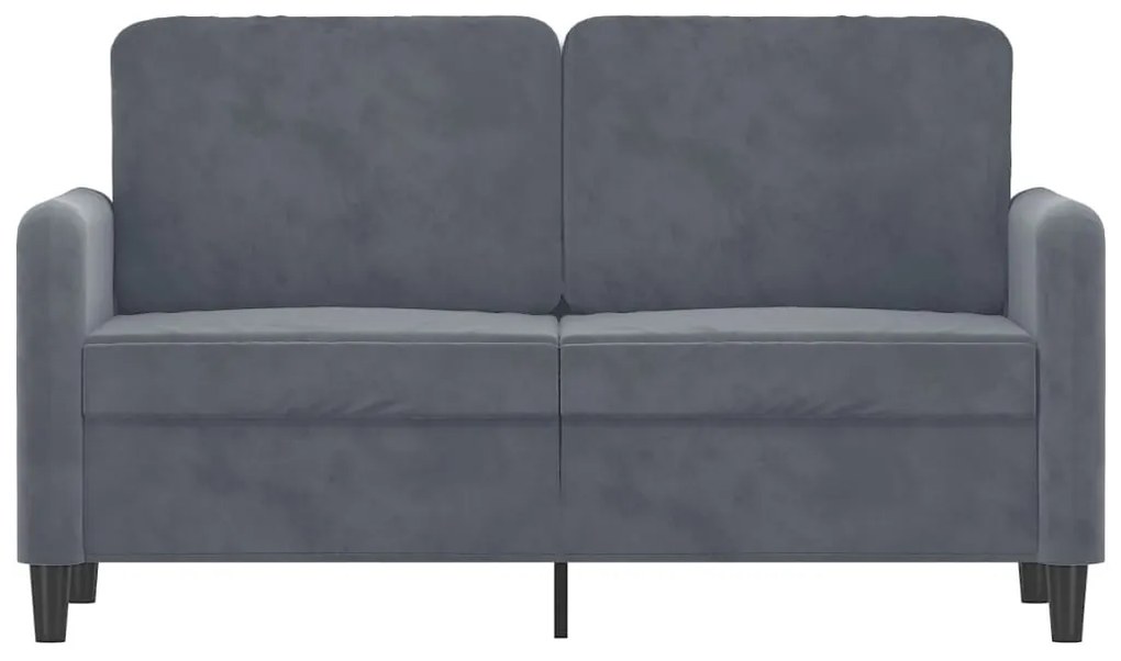 Sofá de 2 lugares 120 cm veludo cinza-escuro