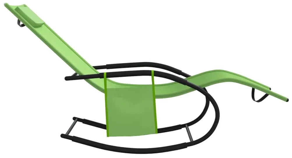 Espreguiçadeiras baloiço 2 pcs aço e textilene verde