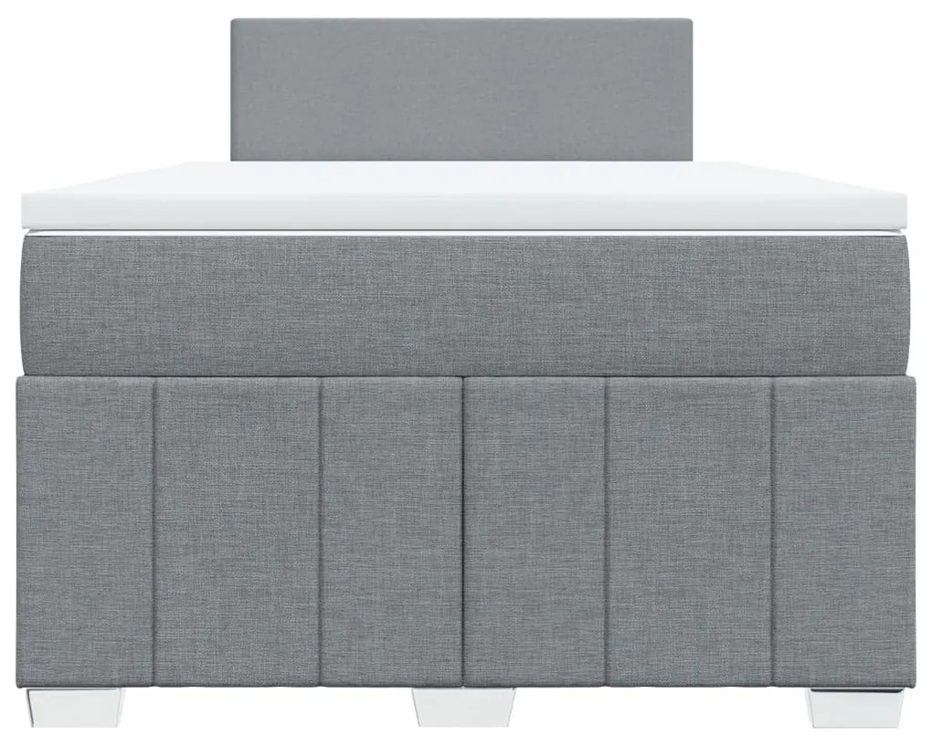 Cama boxspring com colchão 120x190 cm tecido cinzento-claro