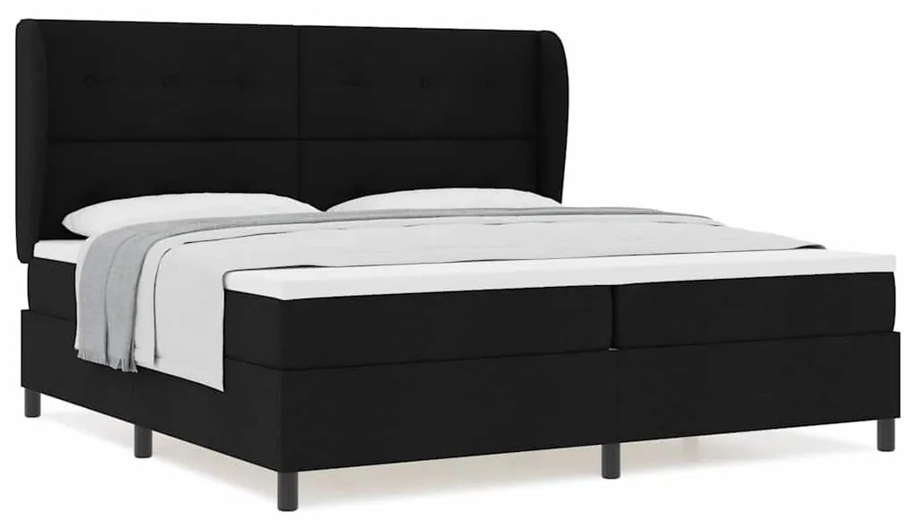Cama Box com Colchão Preto 200 x 200 cm - Tecido