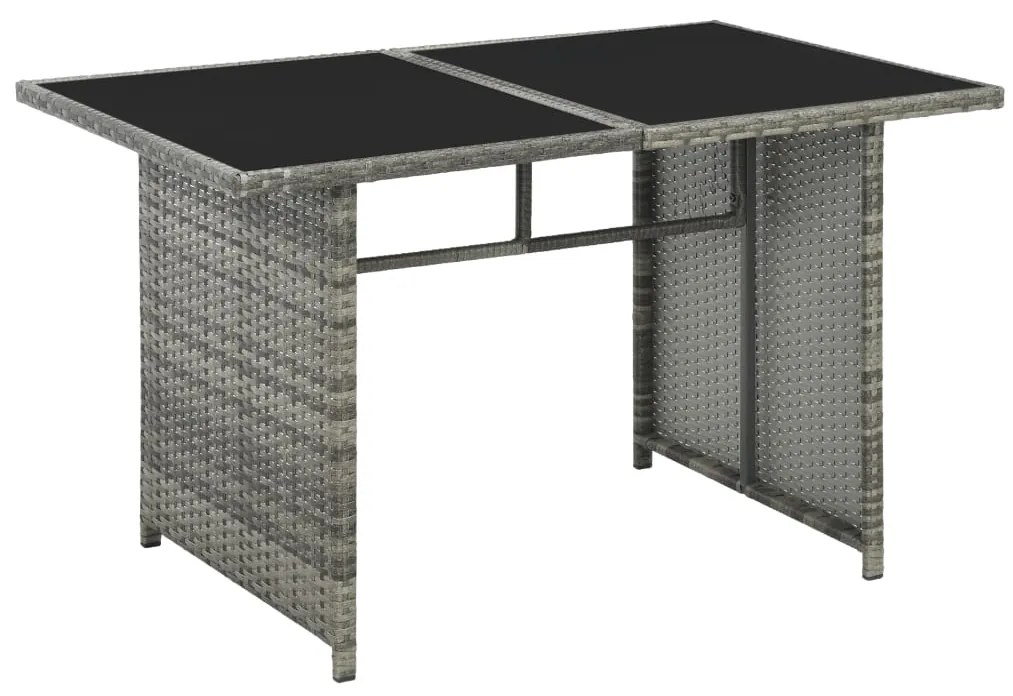 10 pcs conjunto lounge de jardim c/ almofadões vime PE cinzento