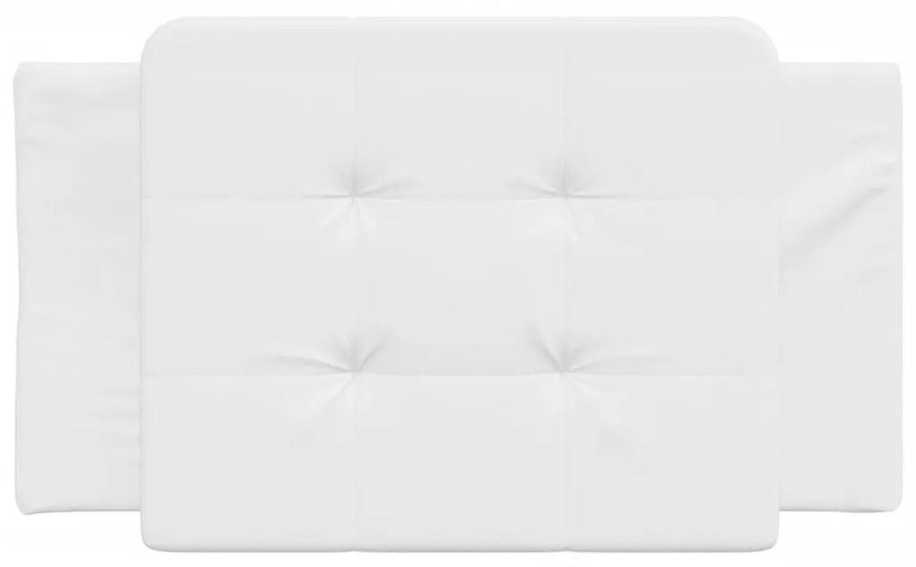 Almofadão de cabeceira 80 cm couro artificial branco