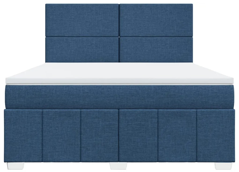 Cama com molas/colchão 180x200 cm tecido azul