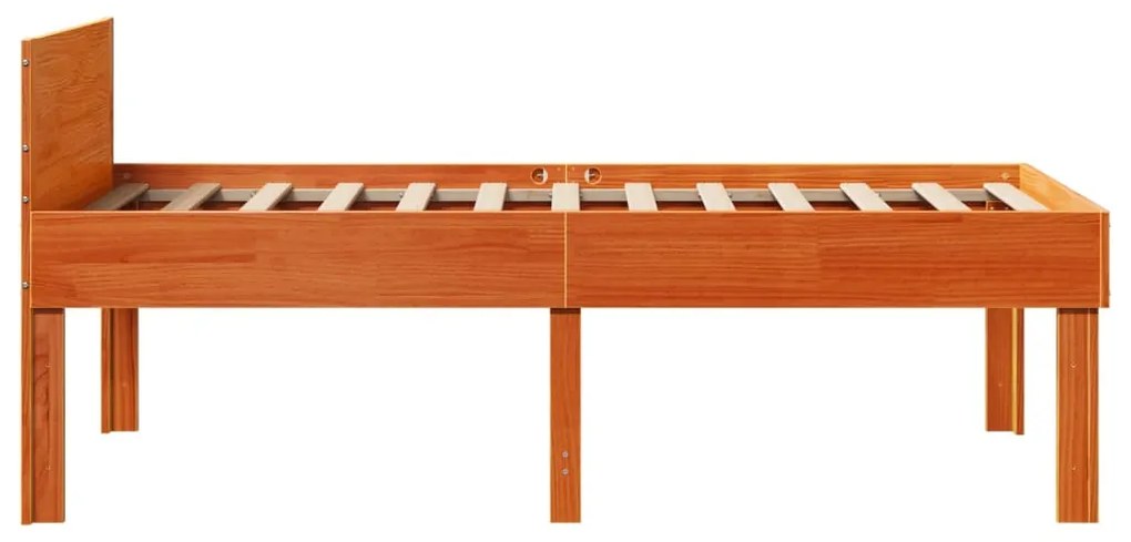 Cama sem colchão 80x200 cm pinho maciço castanho-mel