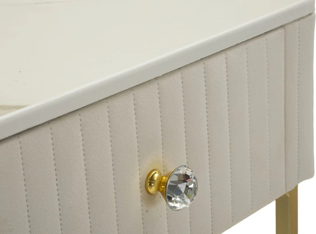 CONJUNTO DE MESAS ALTAS 2 PEÇAS Ø45X90-40X70 CM CREME E DOURADO
