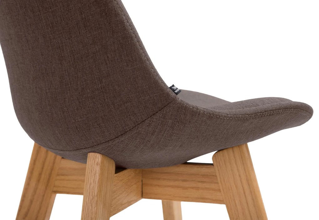 Banco de bar Cannes em tecido e com estrutura de Cor Natural 48 x 112 x 56 cm Castanho