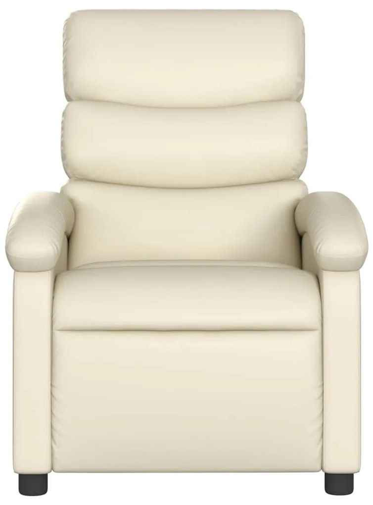 Poltrona reclinável elétrica couro artificial cor creme