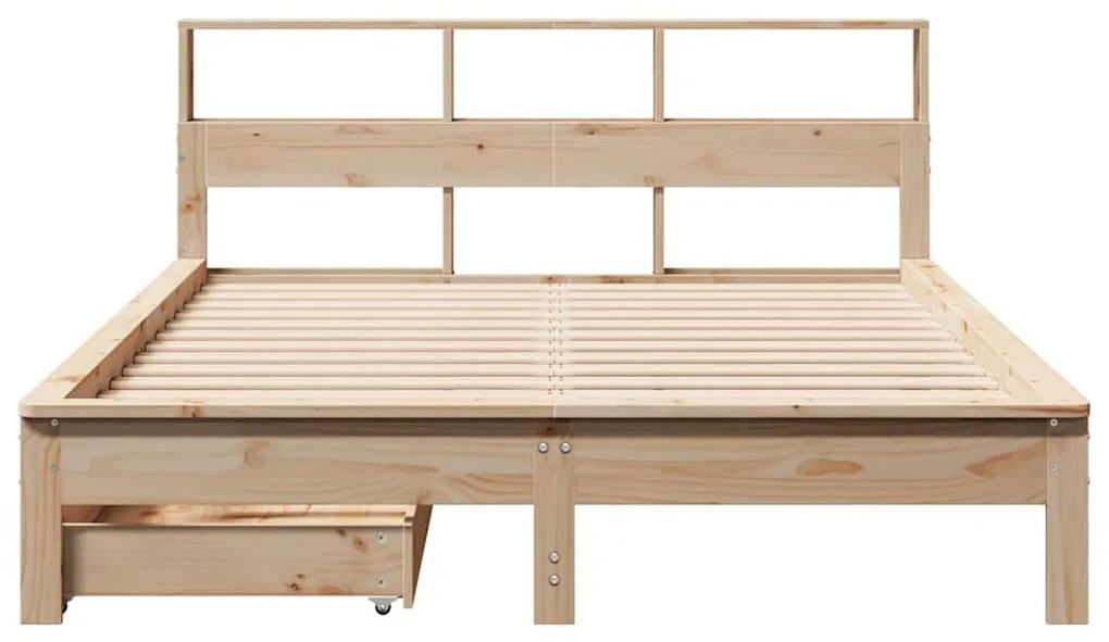 Cama com estante sem colchão 160x200 cm pinho maciço