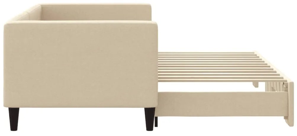 Sofá-cama com gavetão 80x200 cm tecido cor creme