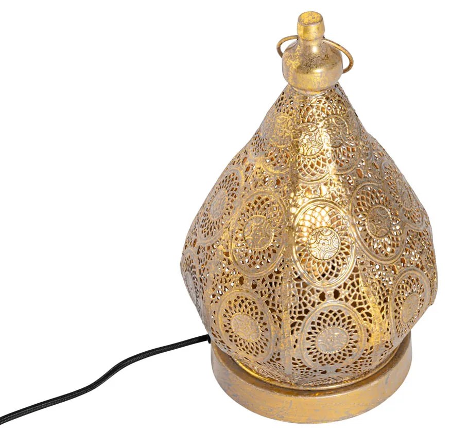 Candeeiro de Mesa Oriental Dourado 19 cm - Mowgli Oriental